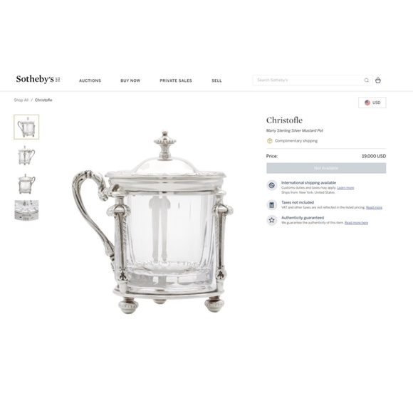 CHRISTOFLE 925 Sterling Silver Mustard Pot HAUTE ORFEVRERIE Ltd Made In France - Picture 6 of 7